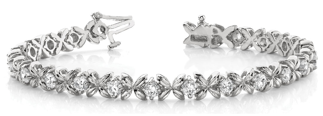Platinum 2ctw Round Diamond In-Line Fashion Bracelet