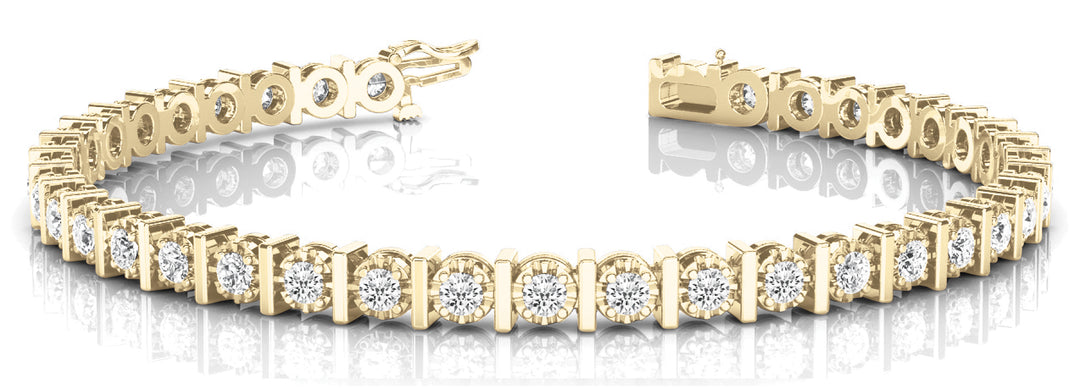 18K Yellow Gold Diamond In-Line Bracelet