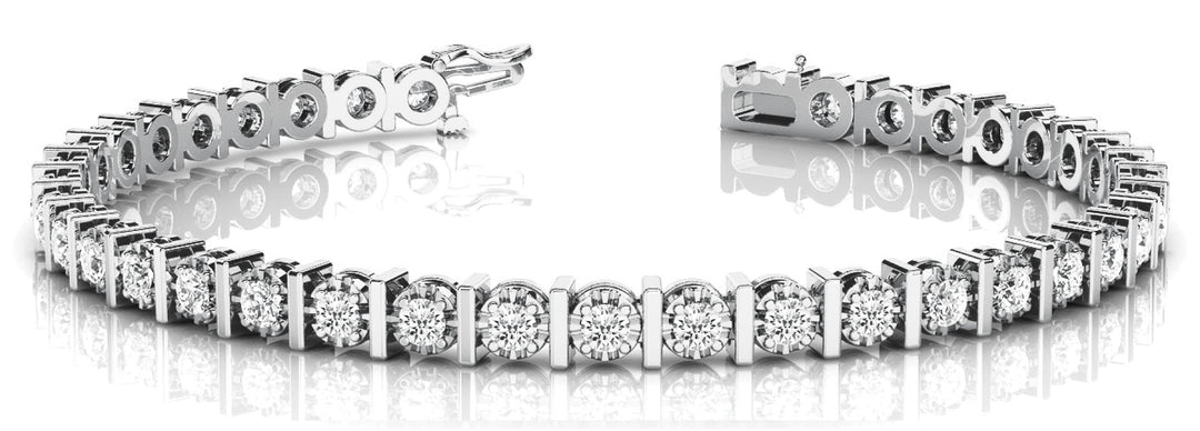 Platinum White Diamond In-Line Fashion Bracelet