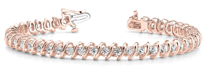 Rose Gold 1/2 CT Diamond S-Link Fashion Bracelet