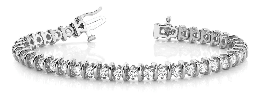 18K White Gold Diamond Line Bracelet