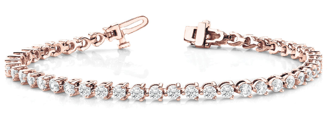 14K Rose Gold Round Diamond Fashion Bracelet