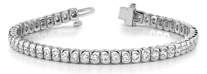14K White Gold 3ctw Round Diamond Fashion Bracelet