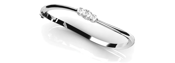 14K White Gold Round Diamond Fashion Bracelet