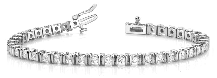 40-Stone Round Diamond Bar Bracelet