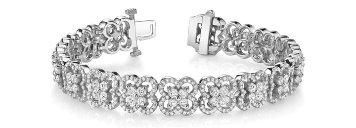 14K White Gold Multi-Diamond Fashion Bracelet
