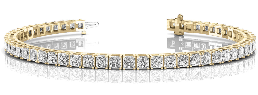 14K Yellow Gold 10.92ctw Square Diamond Bracelet