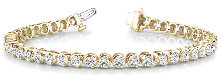 14K Yellow Gold Round Diamond Fashion Bracelet