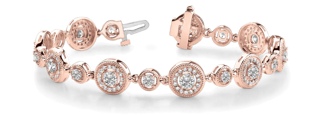 18K Rose Gold Vintage Diamond Tennis Bracelet