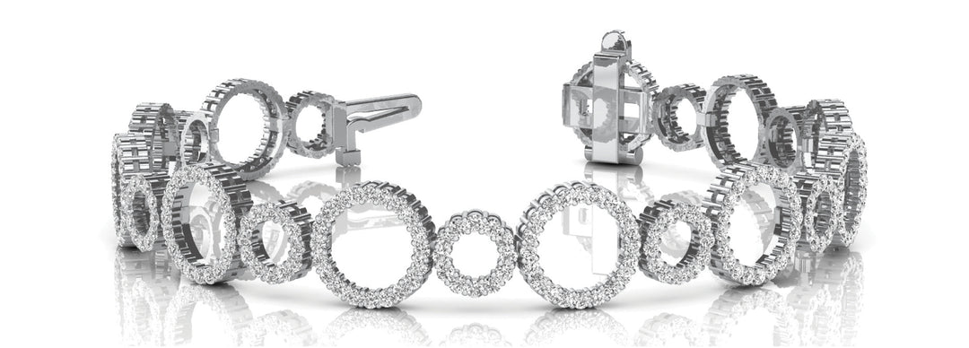 14K White Gold Multi-Diamond Fashion Bracelet