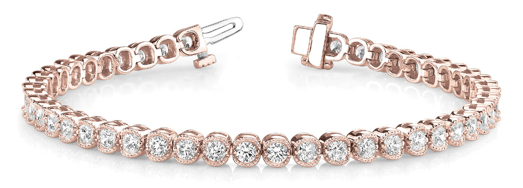 14K Rose Gold 2ctw Diamond In-Line Bracelet