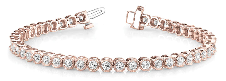 14K Rose Gold 2ctw Diamond In-Line Bracelet