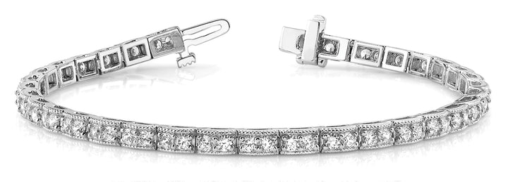 18K White Gold Vintage Diamond Tennis Bracelet