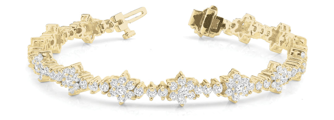 18K Yellow Gold Round Diamond Fashion Bracelet