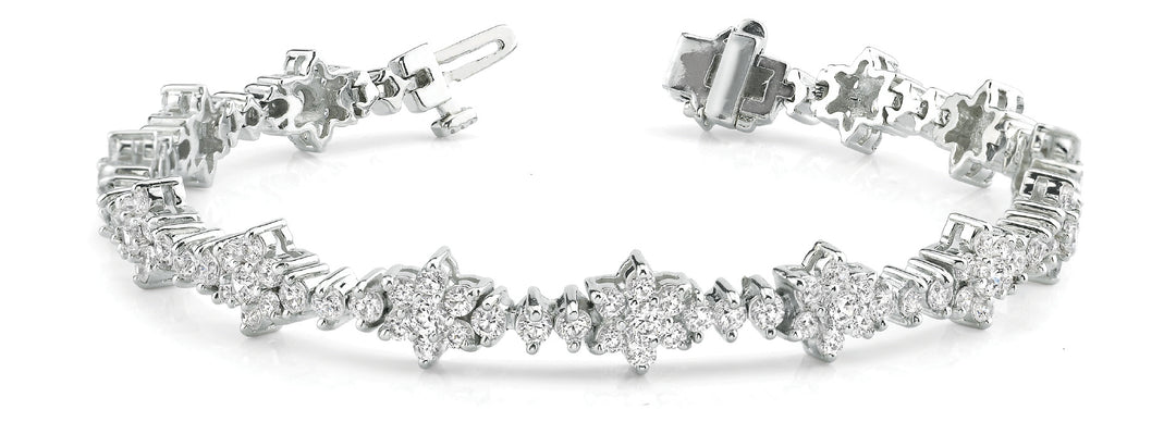 18K White Gold Multi-Diamond Fashion Bracelet