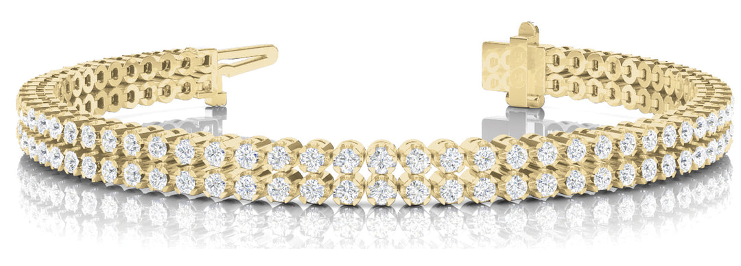 14K Yellow Gold 3.85ctw Diamond In-Line Bracelet
