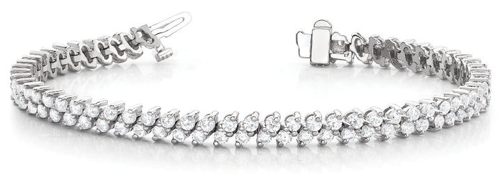 Platinum White Diamond Multi-Row Fashion Bracelet