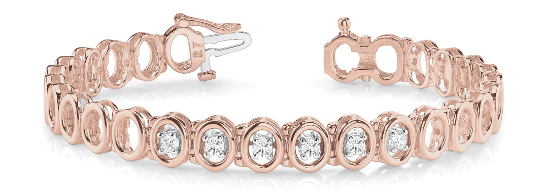 14K Rose Gold Diamond Fashion Bracelet