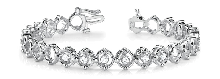 14K White Gold 0.28ctw Round Diamond Fashion Bracelet