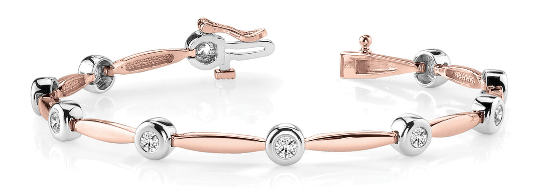 14K Rose Gold Diamond Fashion Bracelet