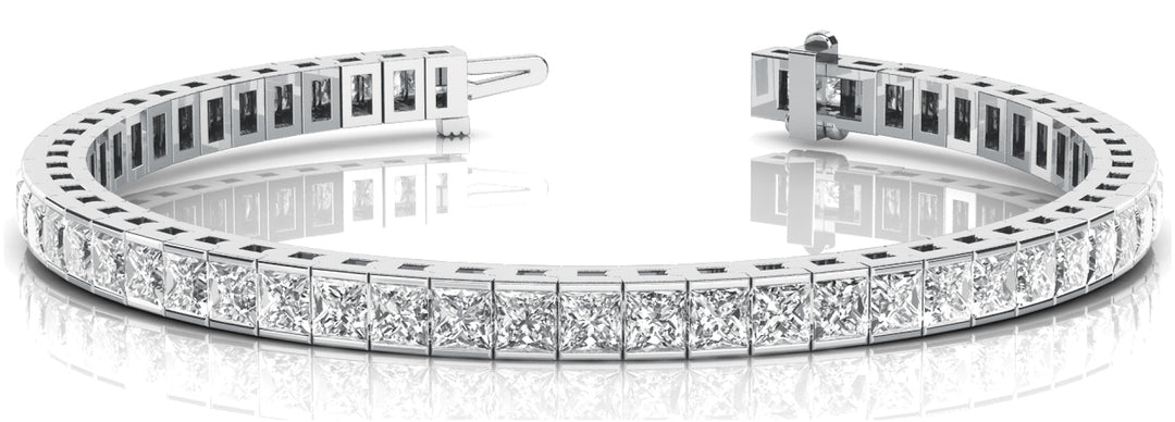 18K White Gold 10.71ctw Square Diamond Bracelet