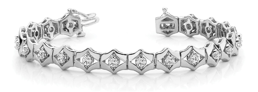 14K White Gold 1ctw Round Diamond Fashion Bracelet