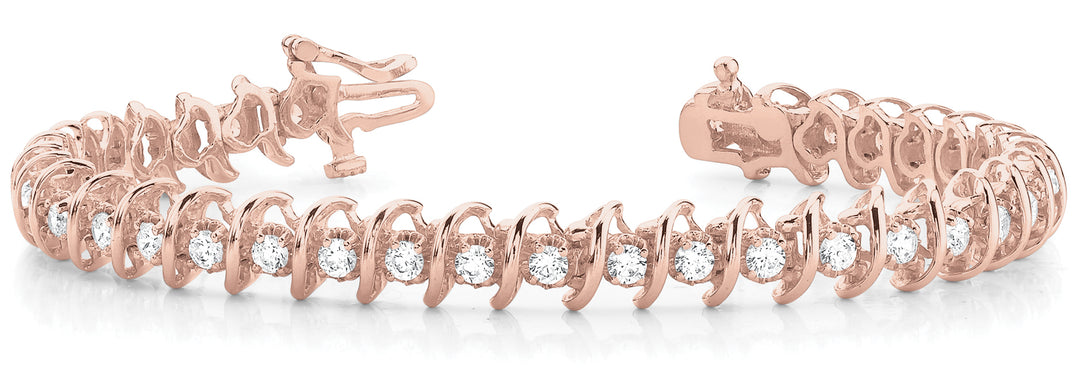 14K Rose Gold Diamond Fashion Bracelet