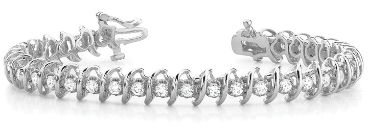 14K White Gold Multi-Diamond Fashion Bracelet
