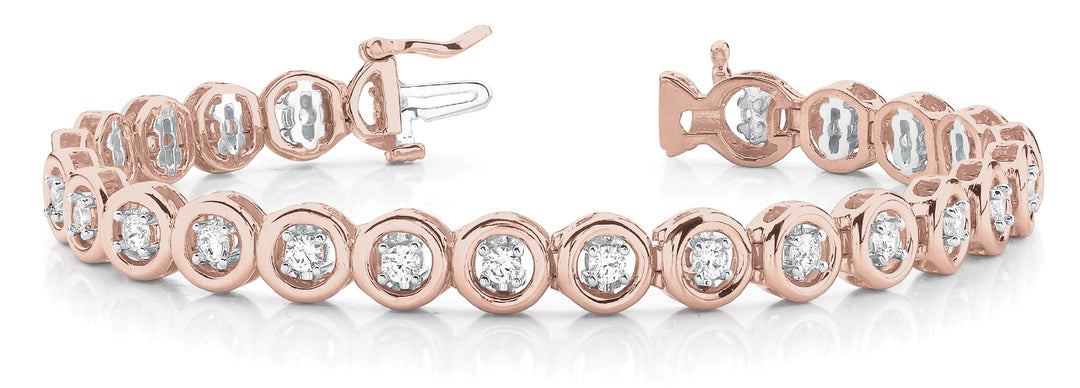Rose Gold 1/2 CT Diamond Line Bracelet