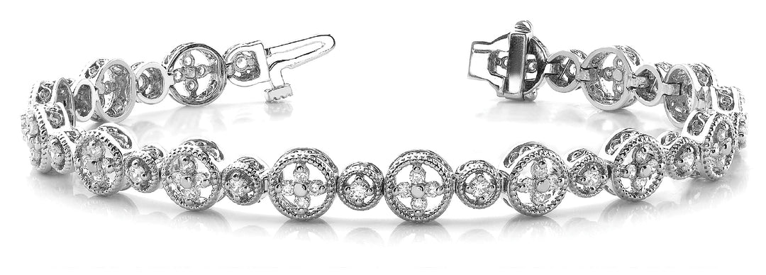 18K White Gold Vintage Diamond Bracelet