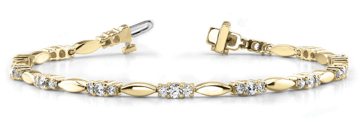 14K Yellow Gold Round Diamond Fashion Bracelet