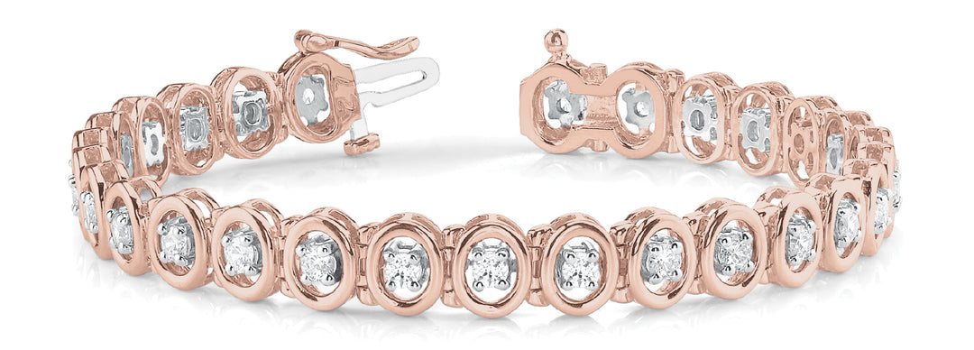18K Rose Gold Diamond Tennis Bracelet