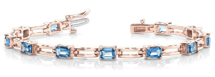 14K Rose Gold Emerald Diamond Fashion Bracelet