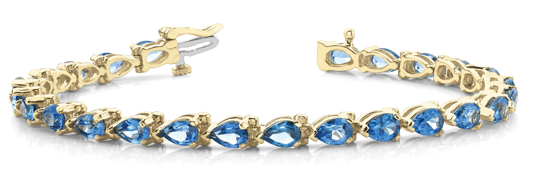 18K Yellow Gold Pear Diamond Fashion Bracelet