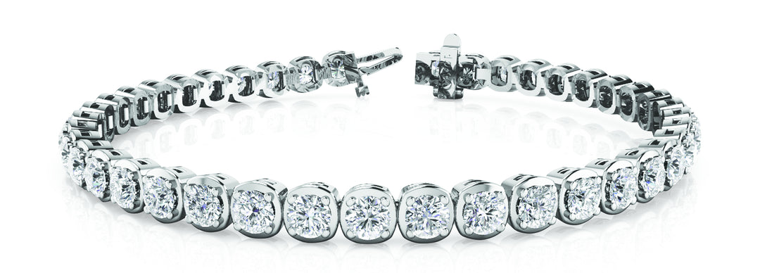 14K White Gold 2.16 CT Diamond Line Bracelet