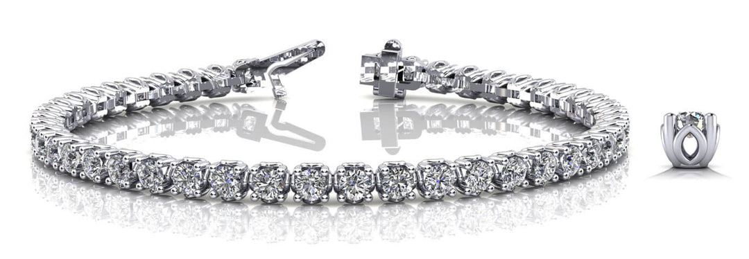 14K White Gold 2.17ctw Diamond Tennis Bracelet