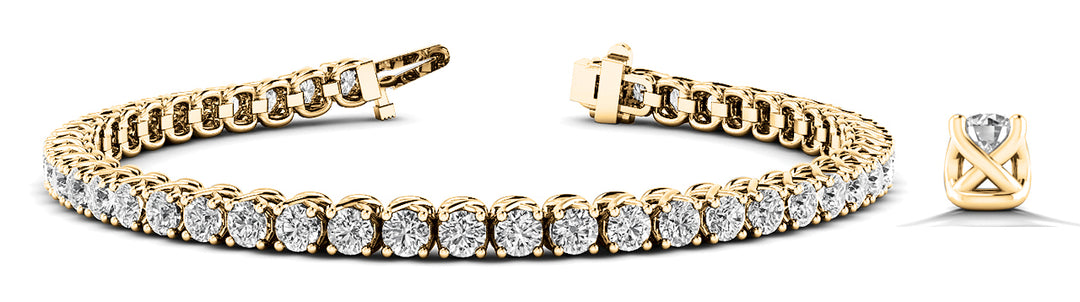 18K Yellow Gold 10.75 CT Diamond Tennis Bracelet