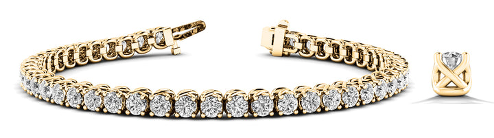 18K Yellow Gold 10.75 CT Diamond Tennis Bracelet