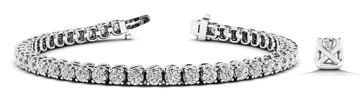 18K White Gold 10.75 CT Diamond Line Bracelet