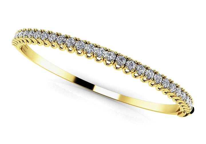 14K White Gold Diamond Fashion Bangle Bracelet