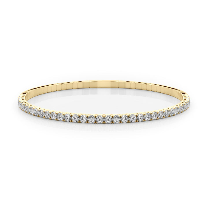 18K Yellow Gold Multi-Diamond Flex Bangle Bracelet