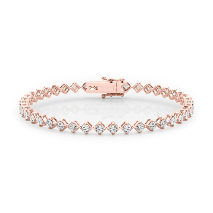14K Rose Gold 1.5ctw Diamond Line Bracelet