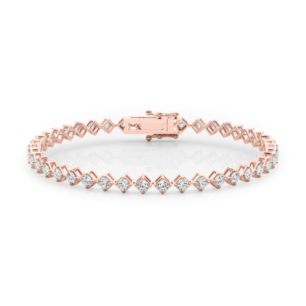 14K Rose Gold 1.5ctw Diamond Line Bracelet