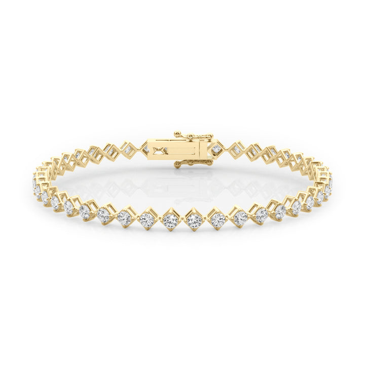 18K Yellow Gold 1.5 CT Diamond Line Bracelet