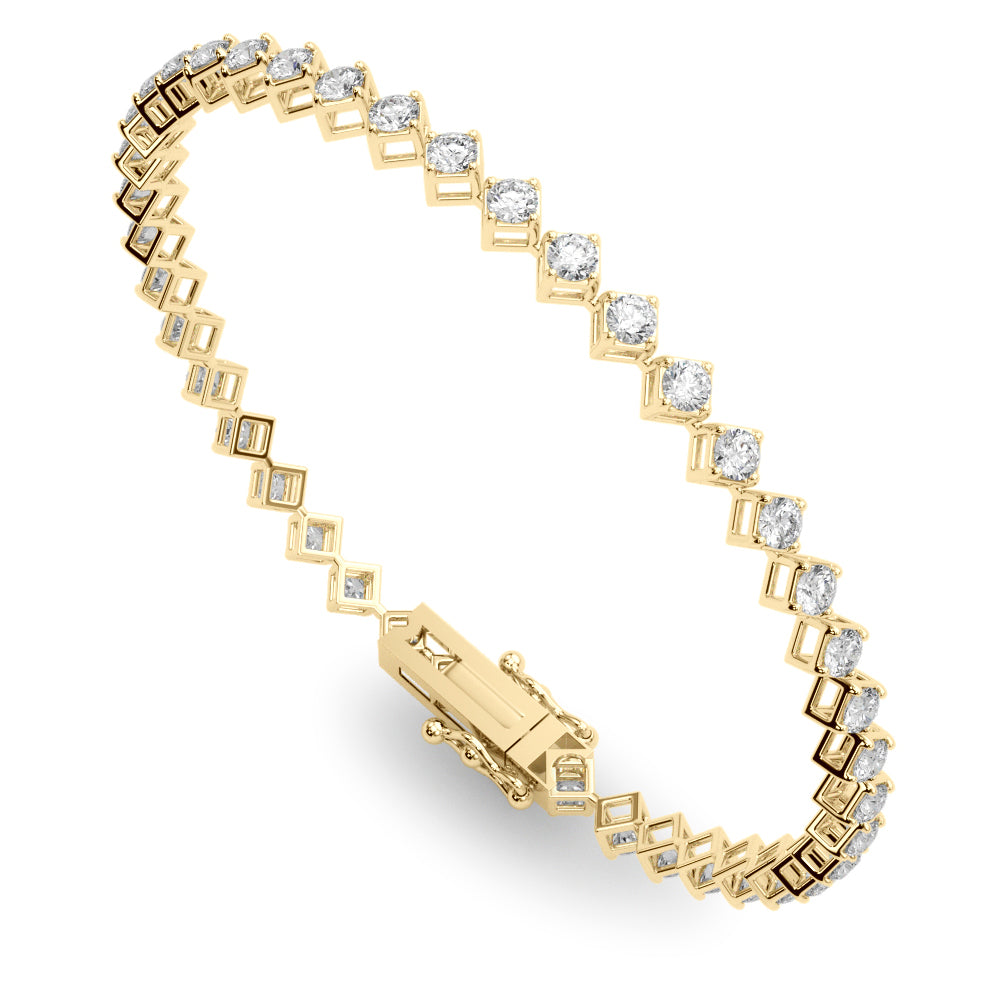 18K Yellow Gold 1.5 CT Diamond Line Bracelet