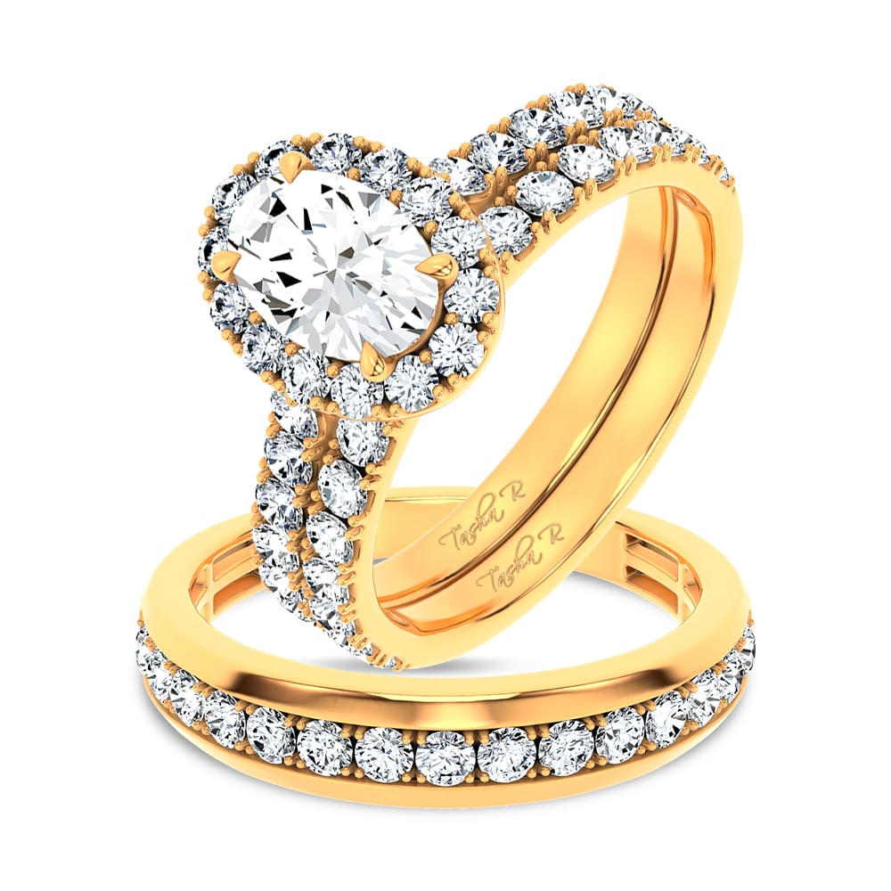 14K 3.03CT Certified Lab Grown TRIO SET