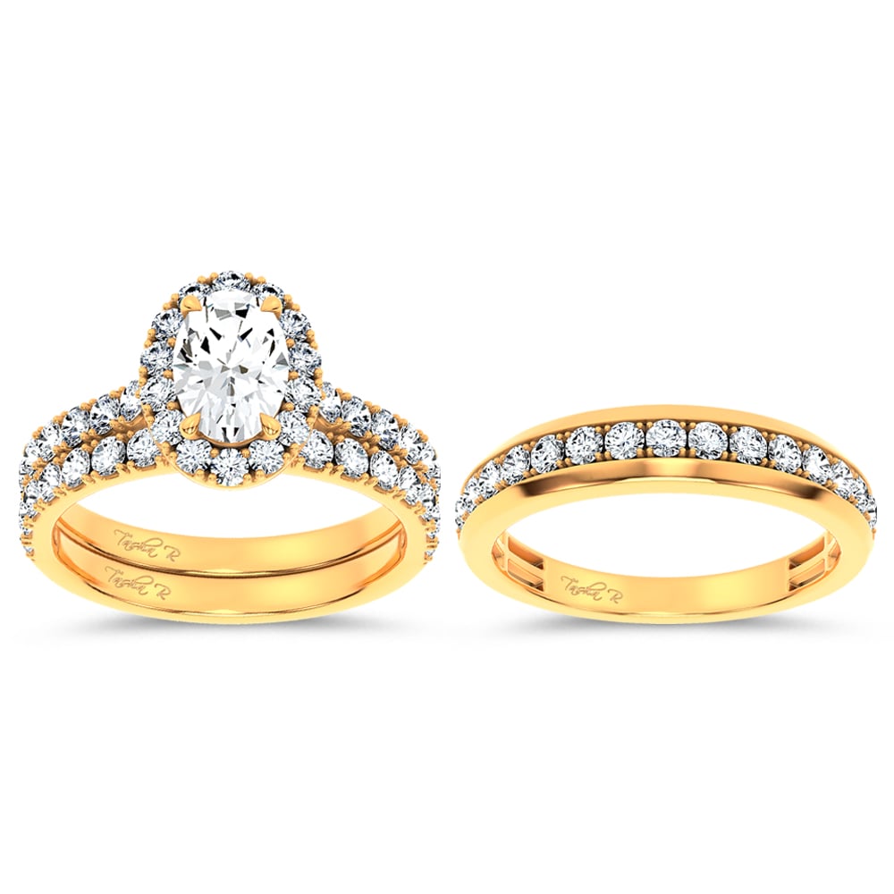 14K 3.03CT Certified Lab Grown TRIO SET