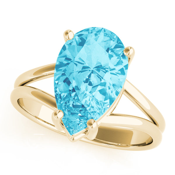 14K Yellow Gold Diamond Fashion Statement Ring