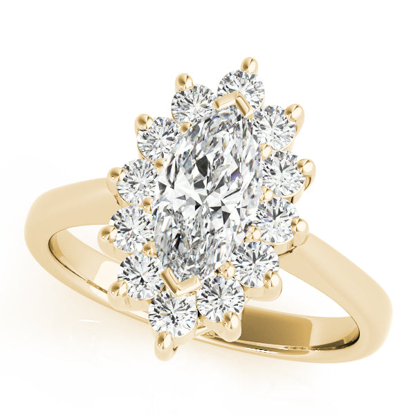 14K Yellow Gold Marquise Diamond Fashion Ring