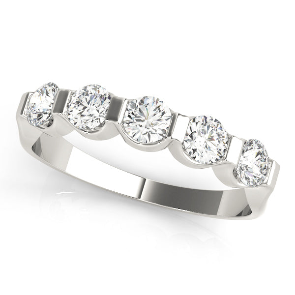 18K White Gold 5-Stone Diamond Wedding Ring